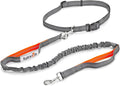 Tuff Mutt Hands Free Dog Leash for Walking Running Hiking, Waist Leash with Bungee, Adjustable Belt, Reflective Double Handle Design for Large Medium Dogs