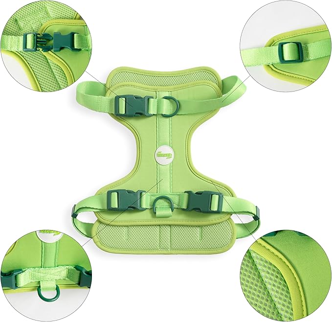 HNS1003B Arlo Large Adjustable Soft Padded No Pull Pet Harness with 3 Buckles and 3 Leash Clips, Mojito