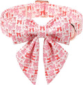 ARING PET Valentine's Day Collar for Dog, Cute Pink Sailor Bowtie Heart Puppy Pet Collars for Small Medium Large Girl Dogs-S