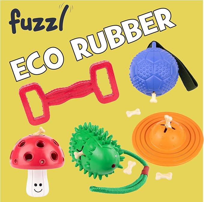 Eco Rubber Chuck & Treat Sky Saucer - Blue - Long Lasting Dog Chew Toys for Aggressive Chewers Strong Dog Toy for Dogs Durable Puppy Toys