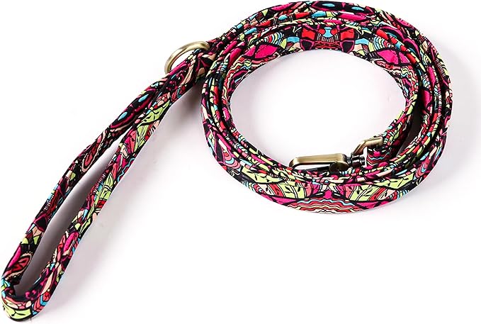 Organic Cotton Dog Leash for Small,Medium and Large Breed,Brass Hardware Pet Leash for Walking,Running and Training 6FT