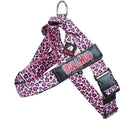 BULLHUG Adjustable Dog Harness– No Pull, No Choke – for English Bulldogs, French Bulldogs, Pugs & Broad-Chested Breeds – Easy, Safe Walks (Leopard Pink, Small)