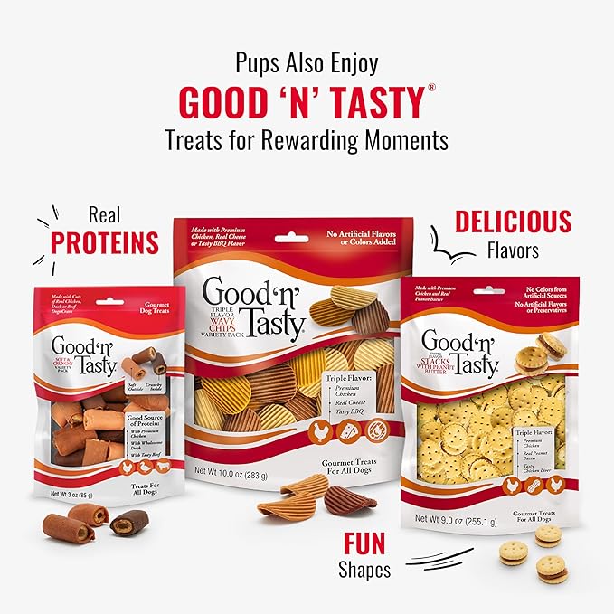 Good ‘n’ Fun Triple Flavor Kabobs Chews for All Dogs, 24 Ounces, Treat Your Dog, Made from Beef Hide, Real Chicken, Pork Hide, Duck and Chicken Liver