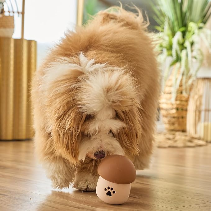 SPOT Treat Tumbler Mushroom – Freezable & Fillable Treat Dispensing Dog Toy for Small & Medium Dogs, Silicone, Easy to Clean, Interactive, Holds Small Kibble & Soft Snacks, 4.5 in