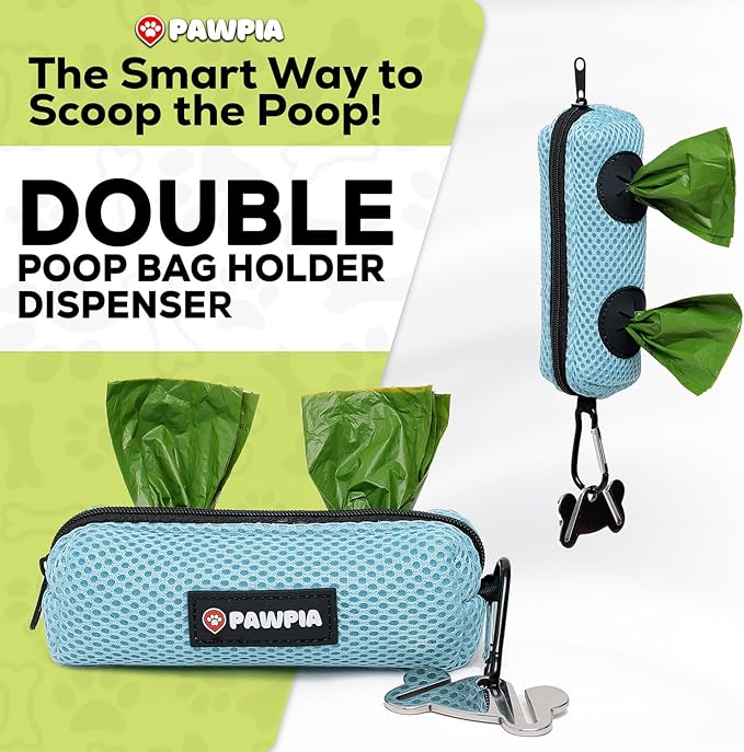 Dog Poop Bag Dispenser (Sky Blue, 1 Count (Pack of 1))
