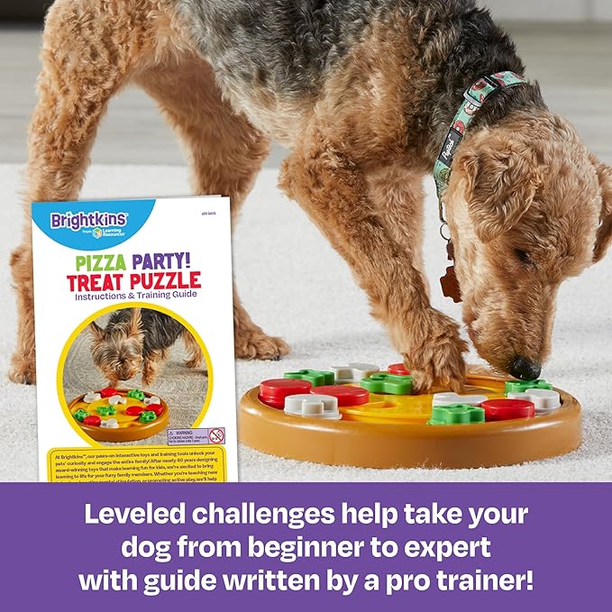 Brightkins Pizza Party! Treat Puzzle - Dog Enrichment Toys for Mental Stimulation, Interactive Gifts for Puppies