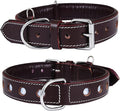 | Genuine Leather Dog Collar | Full Grain, Heavy Duty | Comfortable, Padded, Strong | Best for Pups, Small, Medium, Large & XL Breeds (Large (Fit Neck Size 18.5"-22.5"), Garnet)