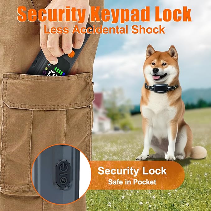 Shock Collars, 5000FT Dog Training Collar with Remote, IPX7 Waterproof E-Collar Featuring Beep, Vibration, Shock, No-Shock Mode, fit for Small Medium Large Dogs Black