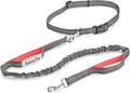 Tuff Mutt Hands Free Dog Leash for Walking Running Hiking, Waist Leash with Bungee, Adjustable Belt, Reflective Double Handle Design for Large Medium Dogs