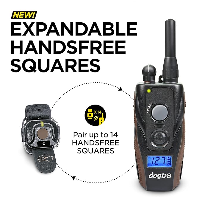 Dogtra 1900S HandsFree Plus Dog Training Collar with Remote for Medium and Large Dogs - 3/4 Mile Range, Electric Dog collar, Waterproof, Vibrating, Rechargeable Correction Ecollar, 127 Training Levels