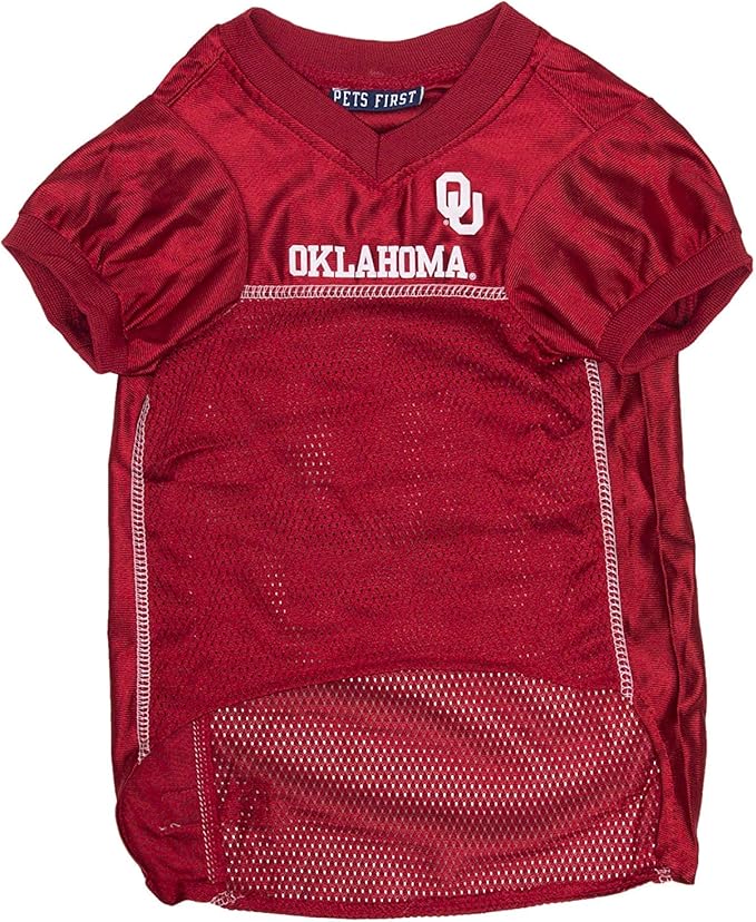Pets First NCAA College Oklahoma Sooners Mesh Jersey for DOGS & CATS, Large. Licensed Dog Jersey with your Favorite Football/Basketball College Team