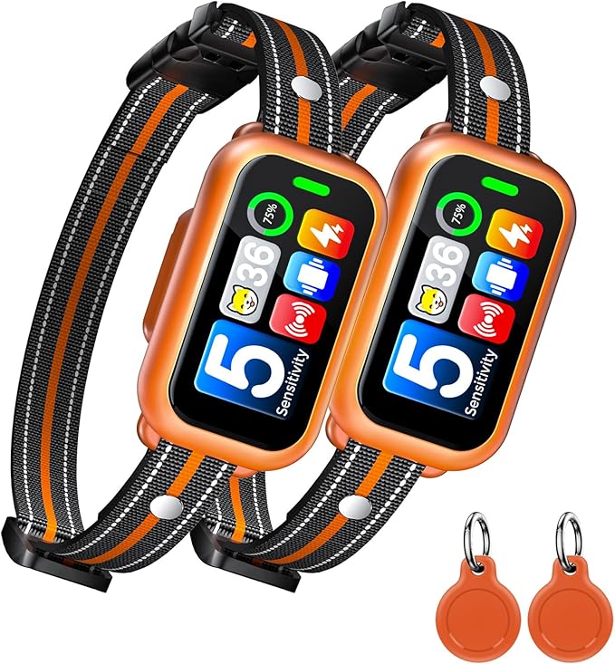 2 Pack Anti Dog Bark Collar for Large Medium Small Dogs,1s Fast Stop Barking Rechargeable Smart Bark Collar, Anti Barking Training Collar with 4 Training Modes & 5 Sensitivity Level