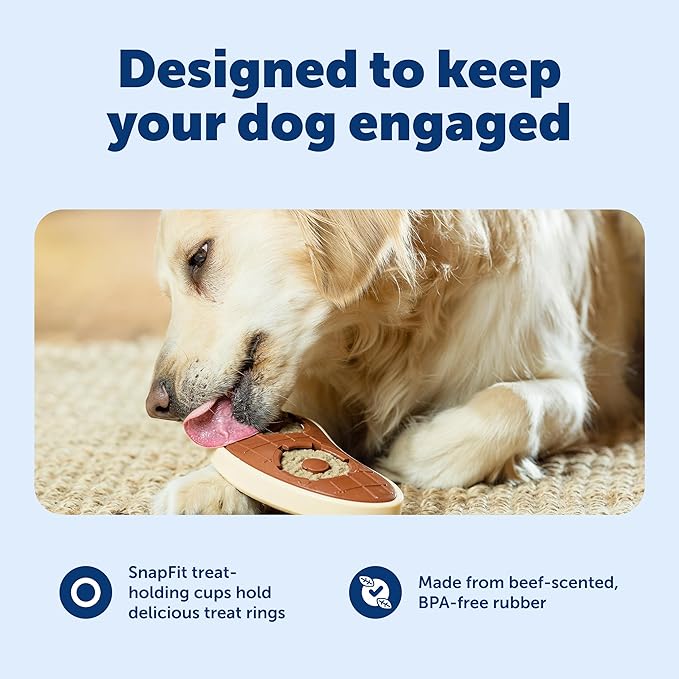 PetSafe Busy Buddy Slab o’ Sirloin Dog Toys – Treat Ring Holding Chew Toy – BPA Free Rubber – Beef Scented – Interactive Pet Puzzle for Boredom or Separation Anxiety – Small to Large Dogs