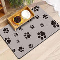 18"×30" Dog Food Mat-Absorbent Dog Mat for Food and Water, No Stains Quick Dry Cat Food Bowl Mat with Footprints for Messy Drinkers,Brown