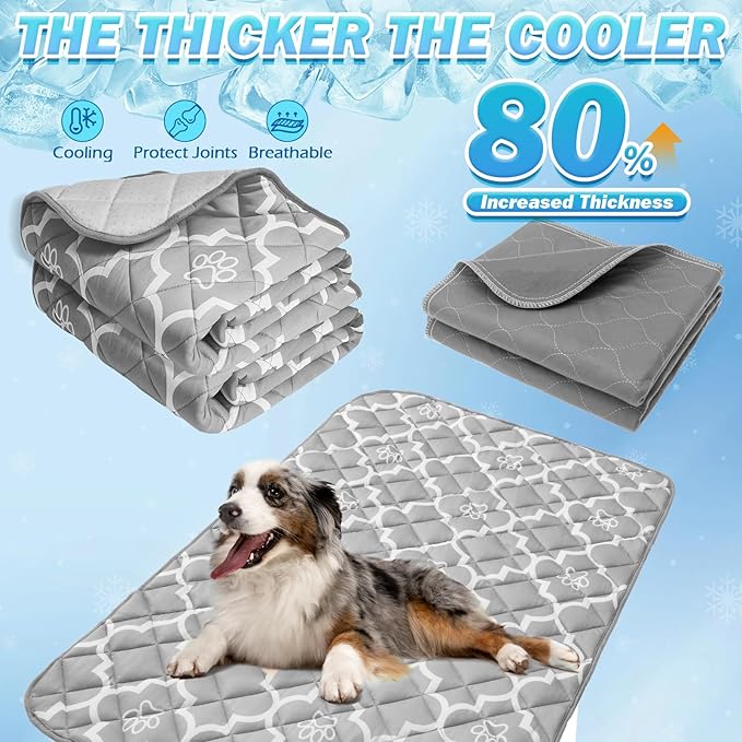 EXPAWLORER Dog Cooling Mat-28.3''*47.2'' Upgraded Extra Large Cooling Pad for Dog Dogs Cats Pets in Summer Keep Cool,Washable,Non-Slip Blanket for Grate Sofa Bed Outdoor