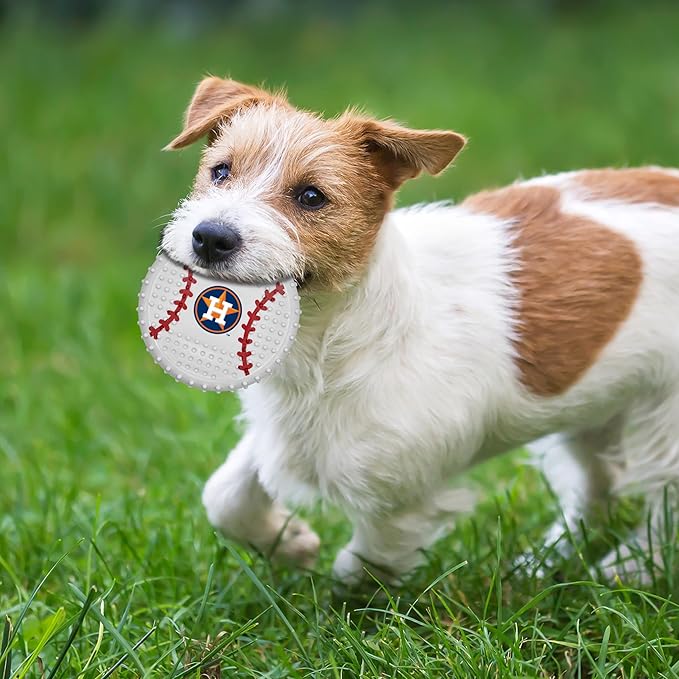 Pets First MLB Houston Astros Hard-Nylon Bacon-Flavored Baseball Chew Toy, Indestructible Dog and Cat Chewy Toy, Tug, Fetch Toy, Sporty Fun Toy for Dogs