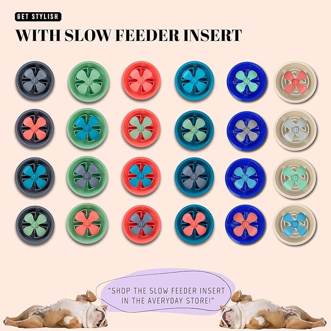 AVERYDAY Slow Feeder Dog Bowls for Large Breeds Fits Raised Feeding Station, Puzzle Dog Food Bowls to Slow Down Eating, Dogs Feeding Bowl with Non-Slip, Slows Feeder Pet Bowl for Wet and Dry Food
