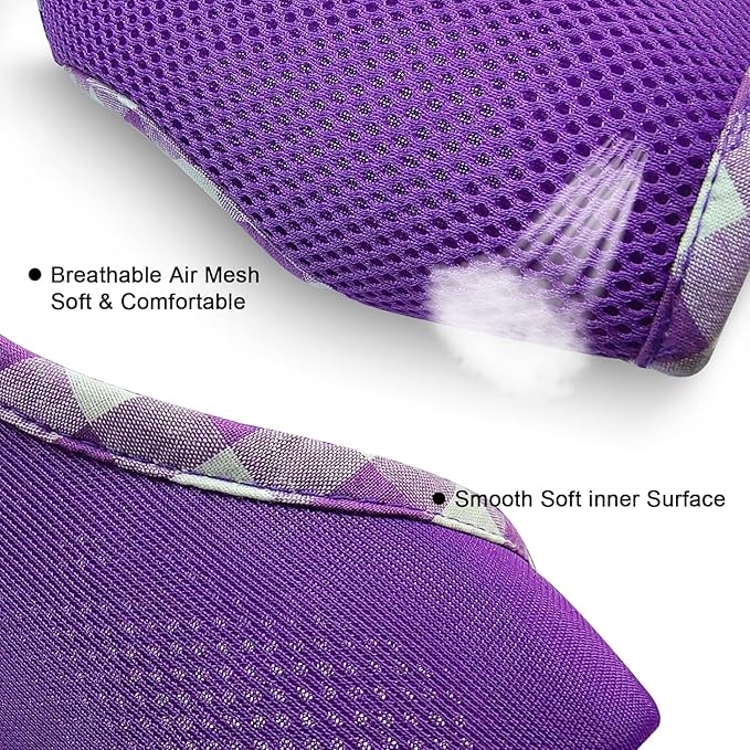SuperBuddy Upgraded Soft Mesh Dog Harness, Super Breathable Lightweight Pet Harnesses for Puppy Dogs Outdoor Walking, Purple Dog Harness and Dog Leash Set Packing -XSmall