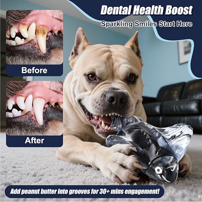 Dog Toys for Aggressive Chewers, Indestructible Dog Toys for Large Dogs, Tough Chew Toys for Large Medium Breed, Dog Toy to Keep Them Busy, Bacon Flavor