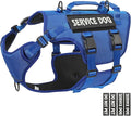 Escape Proof Dog Harness,Soft Padded Full Body Pet Harness,No Pull Tactical Working MOLLE Vest with 4 Pet Patches,Service Dog Vest Harness for Large Dogs Walking Hiking Training