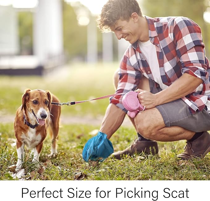 Home Compostable Dog Poop Bags with Handles & Holder, Plant-Based Dog Waste Bags, Extra Thick & Leak Proof, Unscented, Easy-Tie 9 x 13 Inches, 84 Count