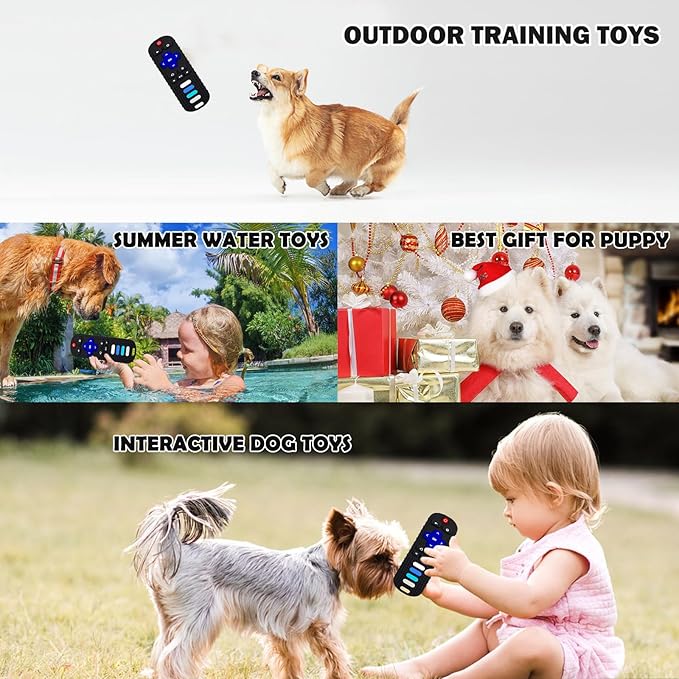Puppy Toys for Teething, Remote Control Teether for Small Dogs,Puppy Teething Toy for Boredom & Stimulation,BPA-Free(GM-Black)