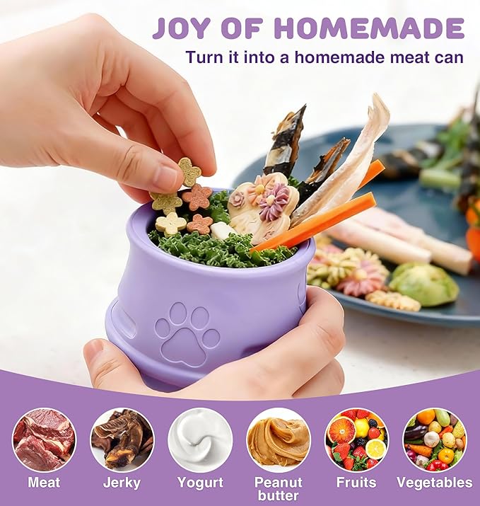Dog Enrichment Toys to Keep Them Busy, Treat Dispensing Dog Toy Puzzle-Swinging Stuffable & Slow Feeder & Anxiety Relief & Boredom & Nature Rubber, Indestructible Dog Toys- Dishwasher Safe &, Purple,M