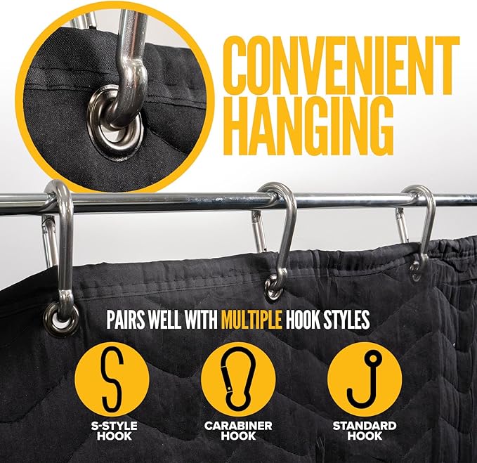 US Cargo Control 96"x80" Extra Large Sound Dampening Blanket with Grommets, Machine Washable, 12 Pounds