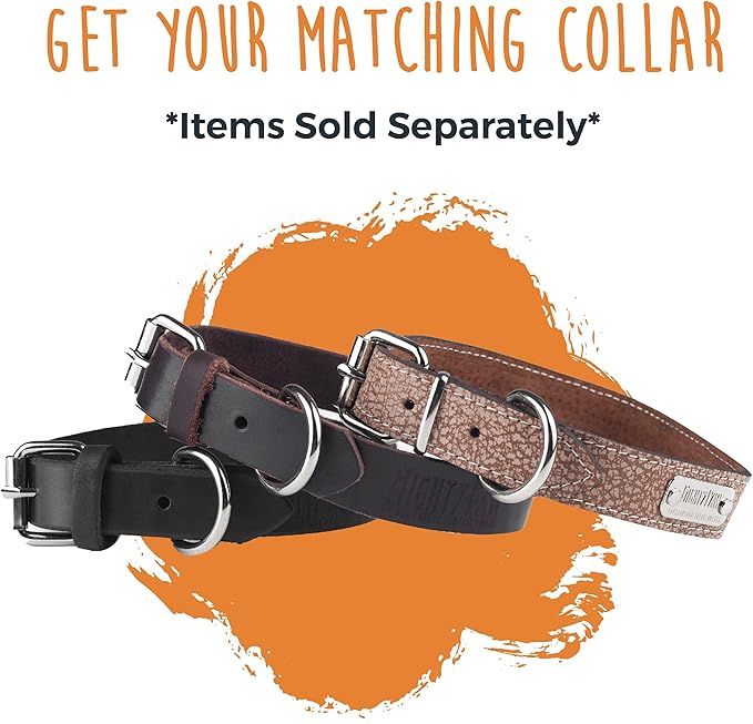 Mighty Paw Luxury Leather Dog Leash - Genuine Material Leather Leashes for All Pet Sizes - Pet Lead - 5 ft Premium Quality - Soft Material - Light Brown (Pack of 2)