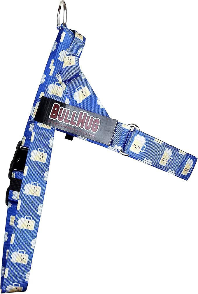 BULLHUG Adjustable Dog Harness– No Pull, No Choke – for English Bulldogs, French Bulldogs, Pugs & Broad-Chested Breeds – Easy, Safe Walks (Mug, Medium)