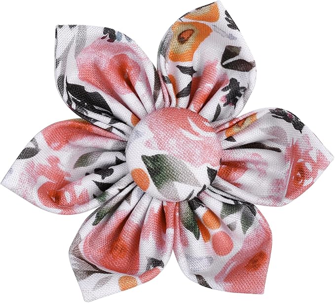 Elegant little tail Floral Girl Dog Collar for Female Dogs, Pet Collar Adjustable Dog Collars with Flower Gift for Large Dogs