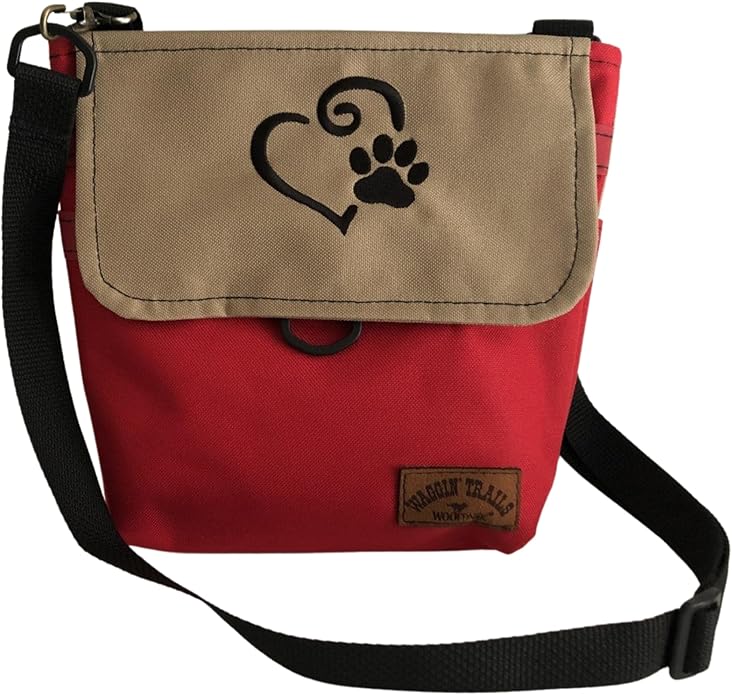 Waggin' Trails WoofPack Dog Walking Bag – Odor‑Controlled Poop Bag Holder with Storage for Treats, Phone & Keys – Navy/Tan