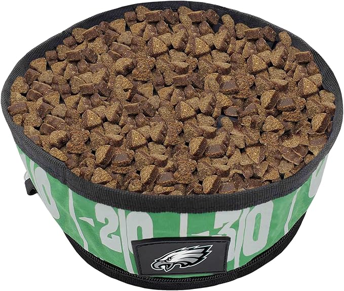 NFL Philadelphia Eagles Pets First Collapsible Dog Travel Bowl Set, 2 Pack Food and Water Bowls for Dogs, Best Portable & Lightweight Leak-Proof Dog Bowls for Travel