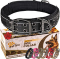 ADITYNA Heavy Duty Dog Collar for Medium Dogs - Reflective Black Collar with Handle for Training, and Walking - Wide, Thick, Tactical, Soft Neoprene Padded