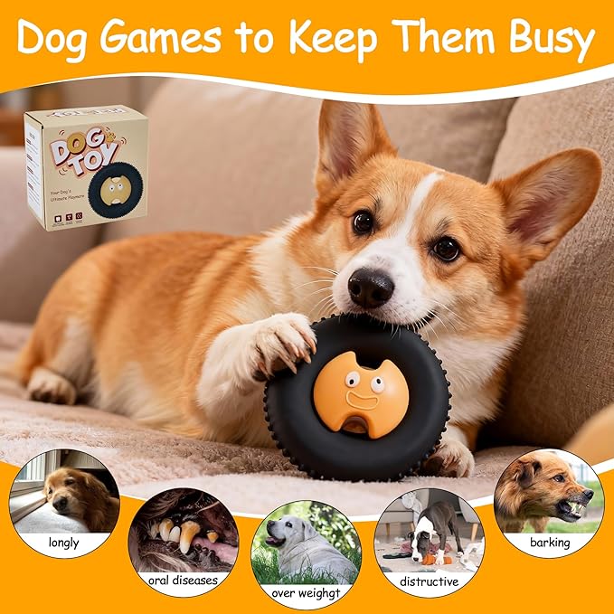 Treat Dispensing Dog Toys, Interactive Dog Puzzle Toys for Boredom Relief & Training, Teeth-Cleaning Chew Toys, Slow Feeders for Small & Medium Dogs