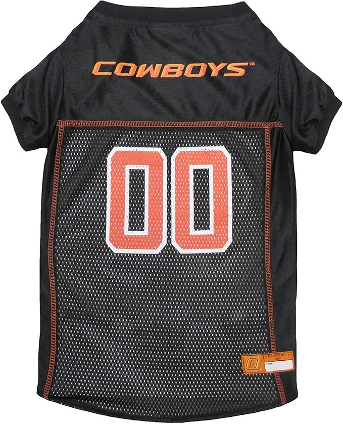 Pets First NCAA College Oklahoma State Cowboys Mesh Jersey for DOGS & CATS, X-Small. Licensed Dog Jersey with your Favorite Football/Basketball College Team