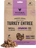 Vital Essentials Freeze Dried Dog Food, Raw Turkey Crunchy Mini Nibs | Complete Meal or Mixer | High Protein, Low Carb, Grain Free, Dry Dog Food | 5.5 oz