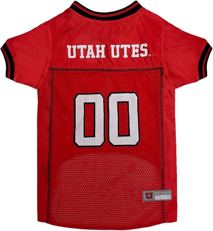 Pets First NCAA College Utah Utes Mesh Jersey for DOGS & CATS, X-Small.Licensed Dog Jersey with your Favorite Football/Basketball College Team