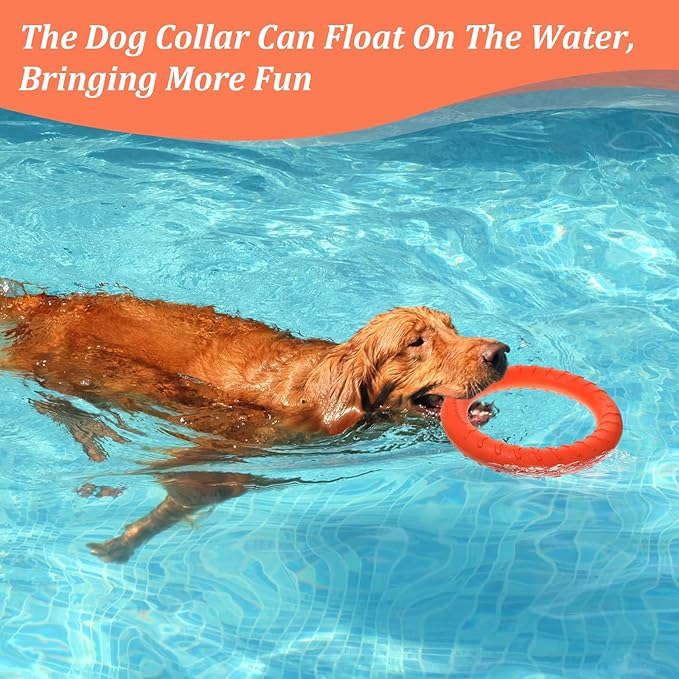 JIEYAO 4 Pcs Dog Training Ring for Outdoor, 12 Inch Pet Flying Disc for Aggressive Chewers, Durable Chew Toy Dog Ring Fetch Toys Floating Ring Toy for Large Medium Dogs Training and Teeth Cleaning