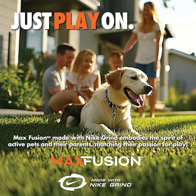 Max Fusion Made with Nike Grind, Arlee Helix Dog Toy, Ball Toys for for All Dogs, Durable & Natural Rubber Chew Toy for Play, Fetch & Chewing, Blue, Large, 1 Count