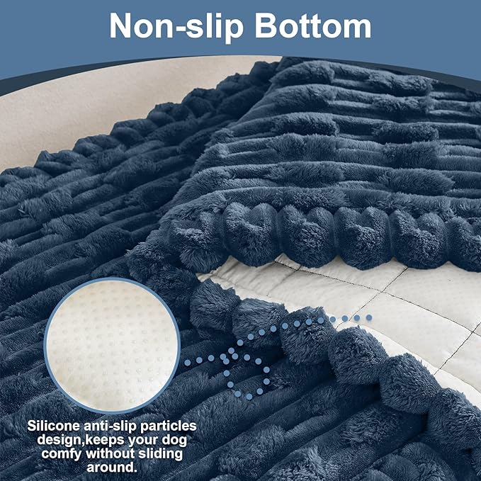 Couch Cover for Dogs, Non Slip Fuzzy Pet Couch Covers for Sofa,Pet Friendly Dog Mat for Couches and Sofas,Thick Soft Sofa Slipcovers Cushion Protector(Berlin Blue, 28" x 83"/70 x 210cm)