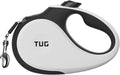 TUG XL 360° Tangle-Free Retractable Dog Leash with Anti-Slip Handle | 26 ft Strong Nylon Tape | One-Handed Brake, Pause, Lock (Extra Large, White)