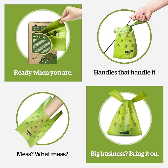 Pogi’s Dog Poop Bags with Handles – Extra-Thick, Leak-Proof, Large, Fresh Scent, 300-Count