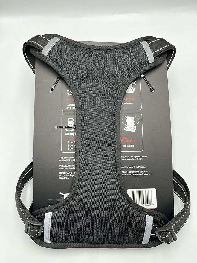 Clickette™ Magnetic Locking Harness and Leash (Black, Small)