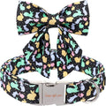 Unique style paws Easter Dog Collar with Bow Easter Eggs Chicken Collar with Flower for Small Medium Large Boys Girls Dogs