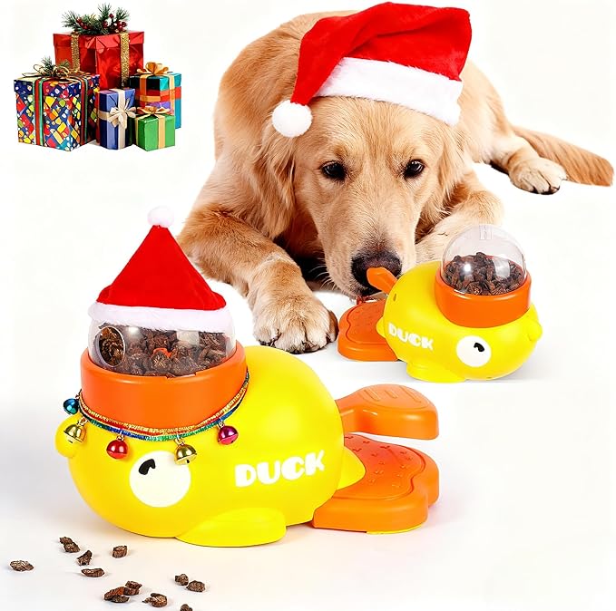 2-in-1 Interactive Dog Toys Food Puzzle Slow Feeder, Safe Dog Food Treat Feeding Dispenser for Dogs and Cats, Promotes IQ Training and Entertainment Reduces Bloating Anti-Gulping Small Animal Bowls