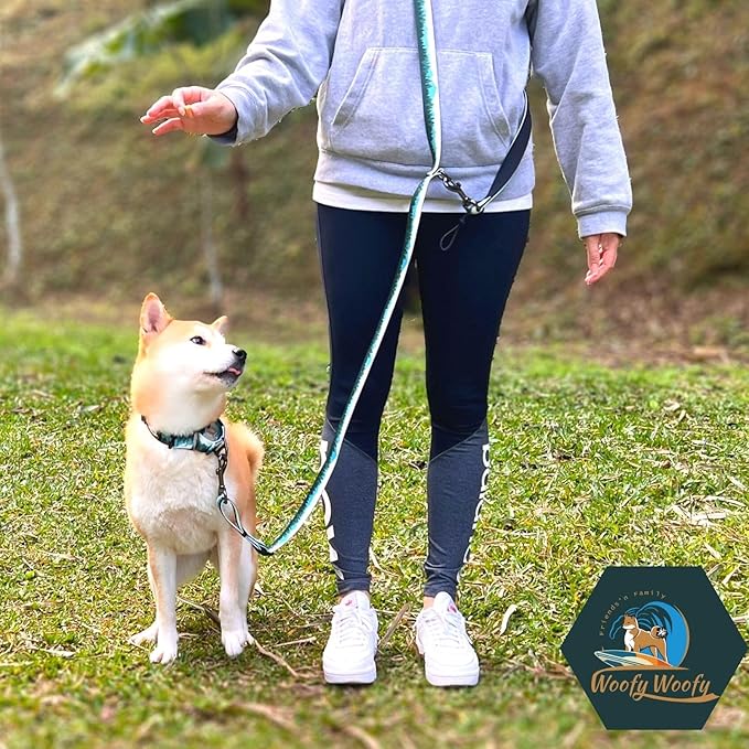 6in1 Multifunctional Dog Leash, Hands Free Dog Leash, Adjustable Length 6'7", Forest Print, (S/M)-Width 3/4", for Small and Medium Dog