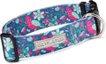 Lucky Love Dog Wide Dog Collar - Adjustable, Durable, Soft Webbing, & Comfortable 1.5 inch Wide Collar for Dogs Male and Female with Strong Buckle - Carriebelle, Medium