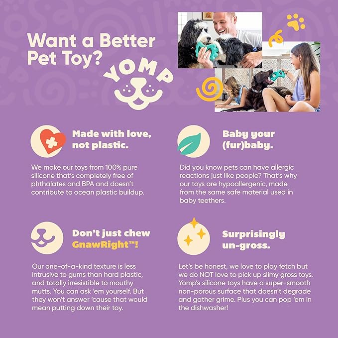 Yomp TugPup Dog Tug Toy – Interactive Pull Toy for Soft and Medium Chewers, Pet-Safe, Non-Toxic Silicone Chew Toy for Puppies and Teething Dogs