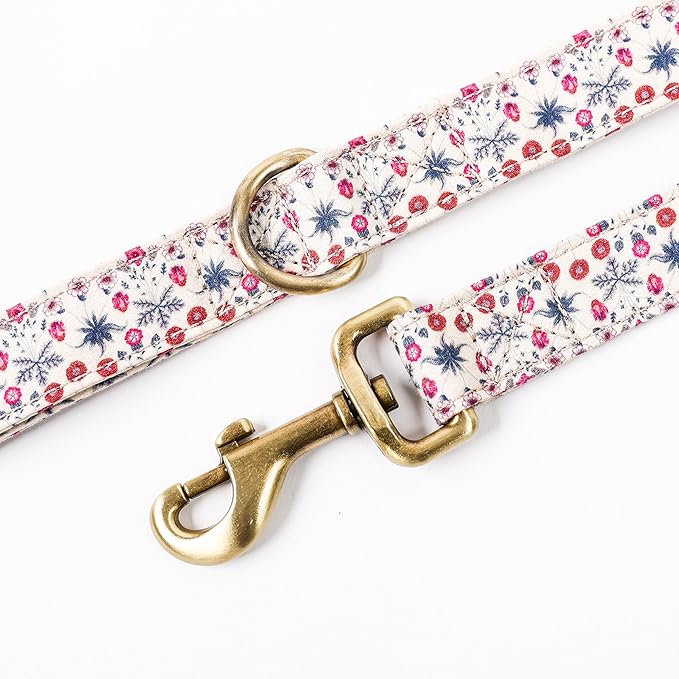 Organic Cotton Dog Leash for Small,Medium and Large Breed,Brass Hardware Pet Leash for Walking,Running and Training 6FT